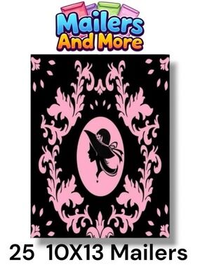 25 10X13 Poly Mailers Pink Vintage Lady Envelopes PRICE IS FIRM